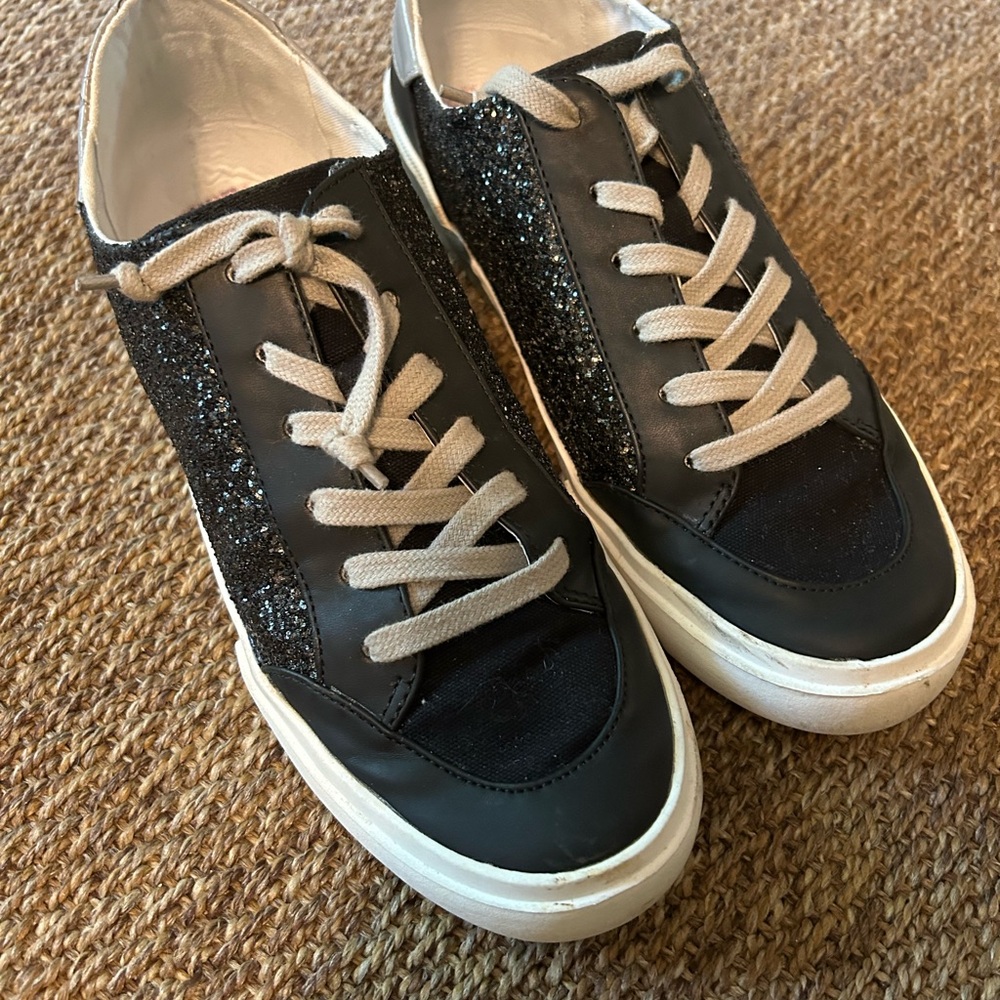 Dolce Vita Black Metallic Glitter Sneakers